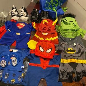 Build-A-Bear Superhero Costumes & shoes Lot